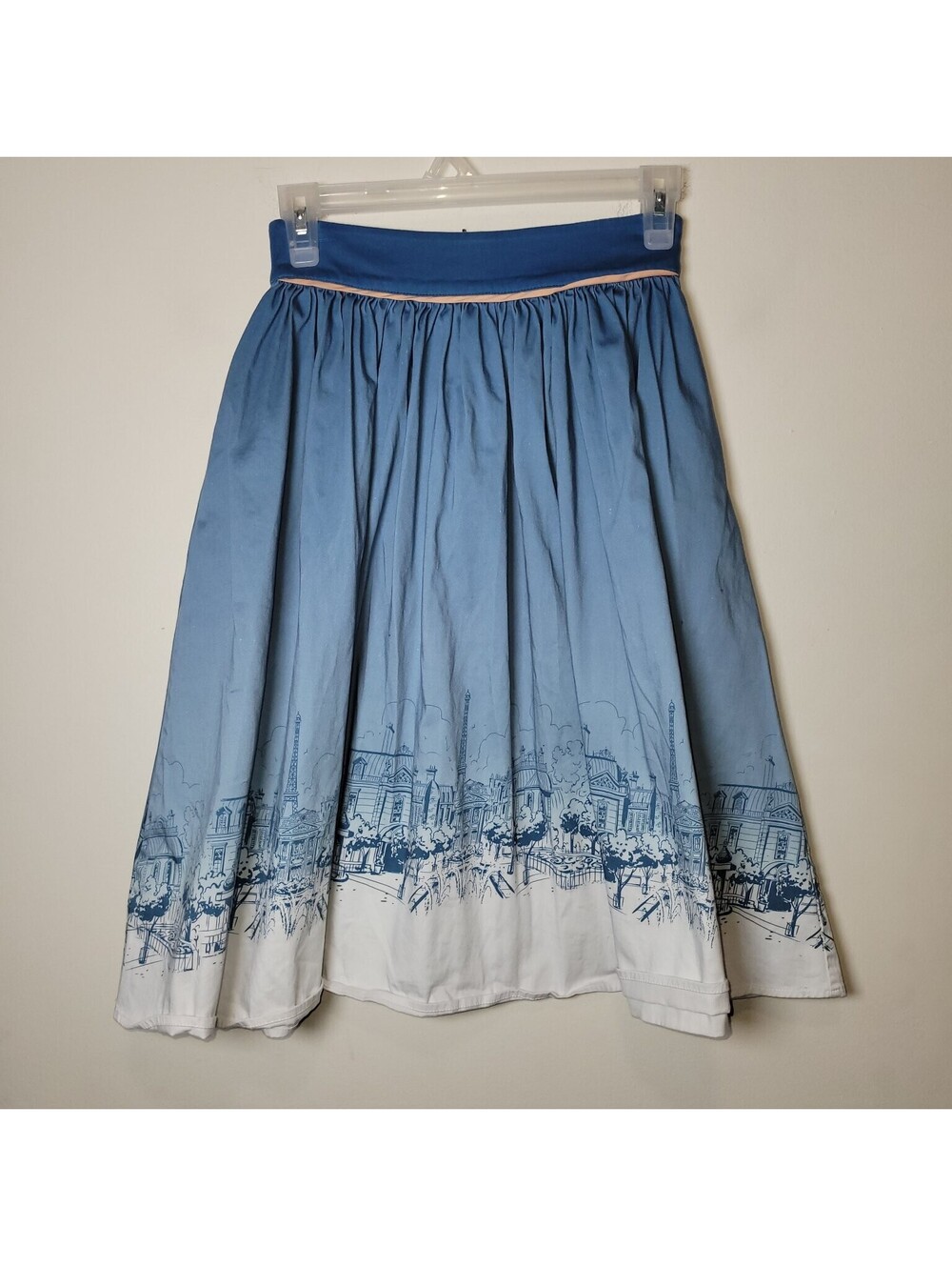 RARE Disney Parks Dress Shop Blue Epcot France Pavilion Eiffel Tower Skirt XS